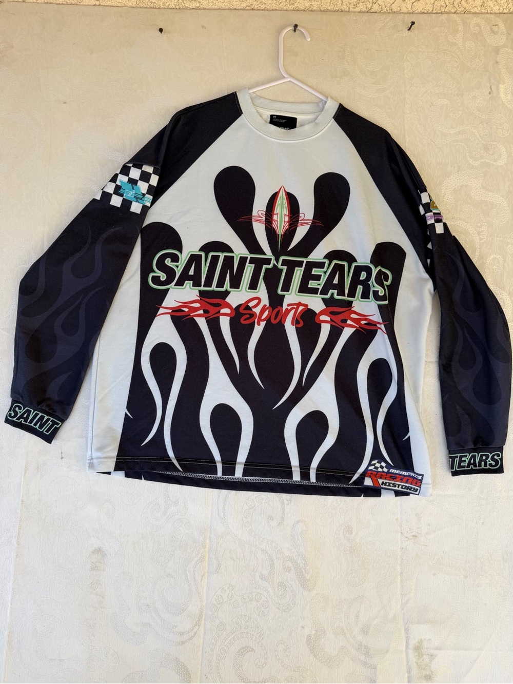 Long Sleeve Sports Shirt oversized - Black & White